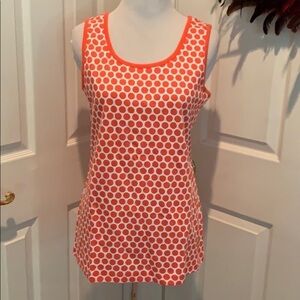 Lands End orange and white tank